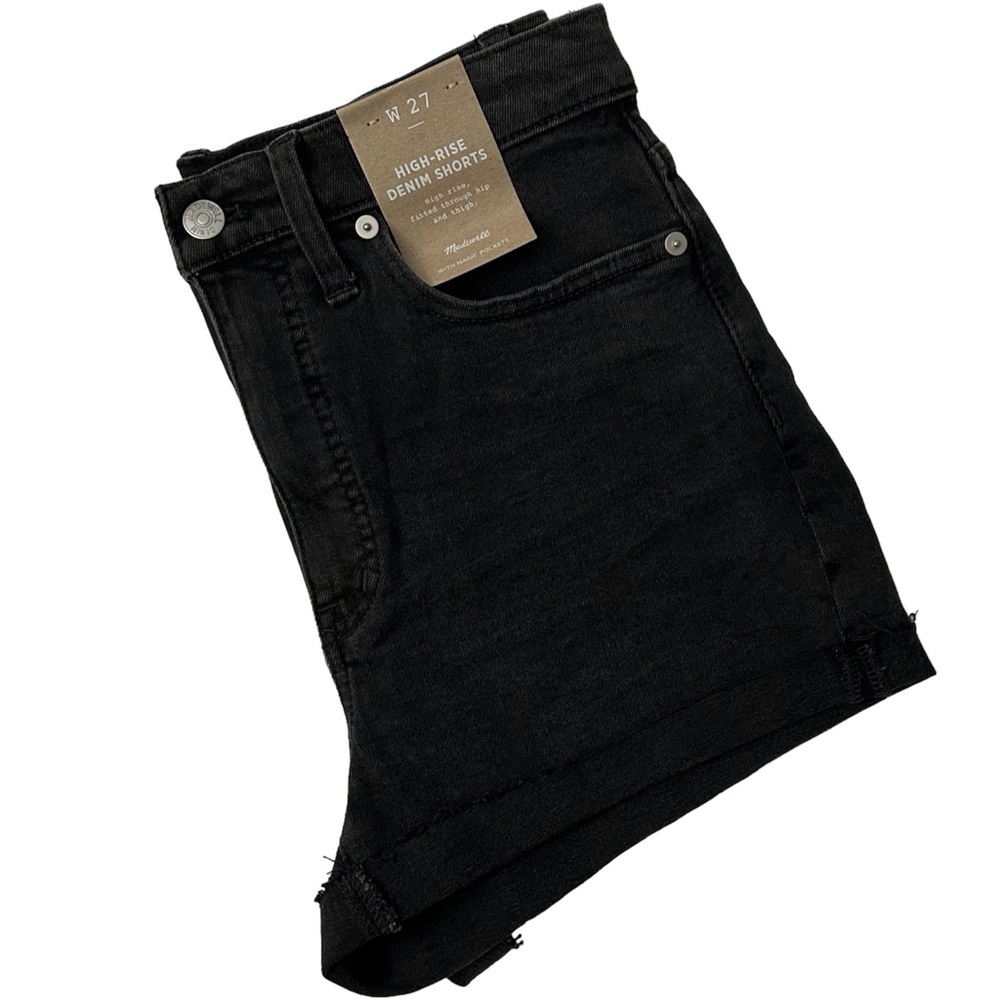 NWT high rise black denim shorts